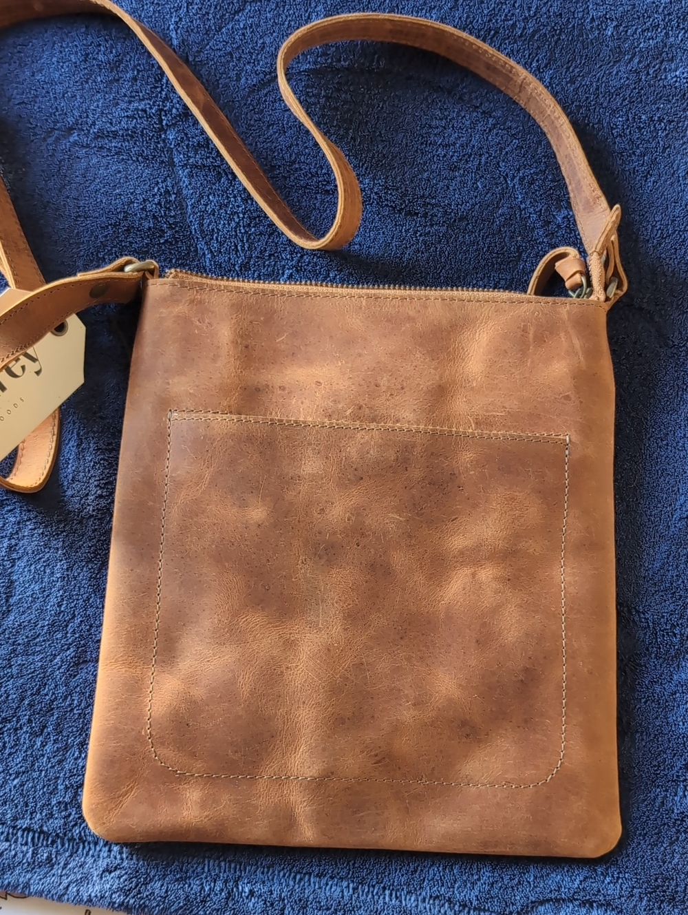 Distressed Leather Crossbody Satchel